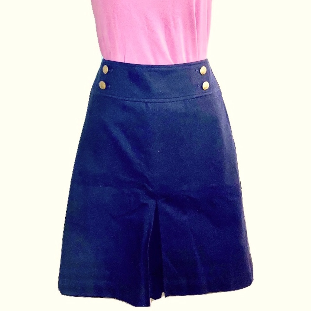 NWT: Talbots navy, midi skirt, sz 4